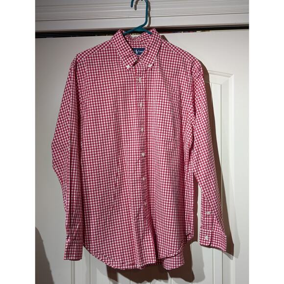 Ralph Lauren Classic Fit Red Gingham Check Cotton Button Down Shirt Mens Size L - Picture 10 of 10